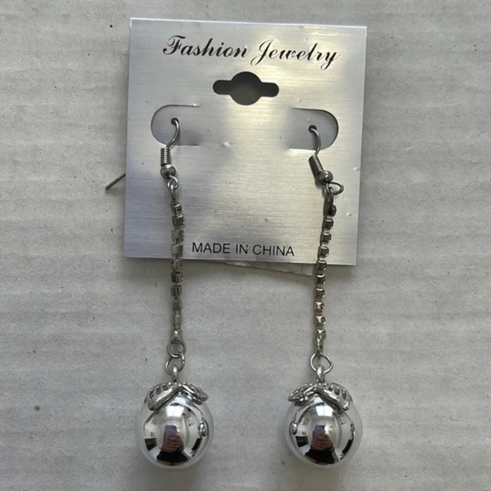 Butterfly Ball Rhinestone Dangle Earrings